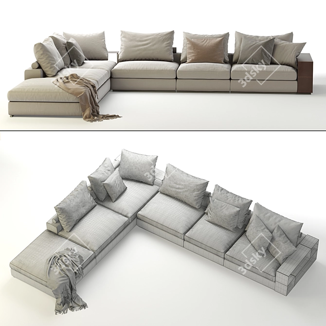 Flexible Comfort: Flexform Groundpiece Sofa 3D model image 3