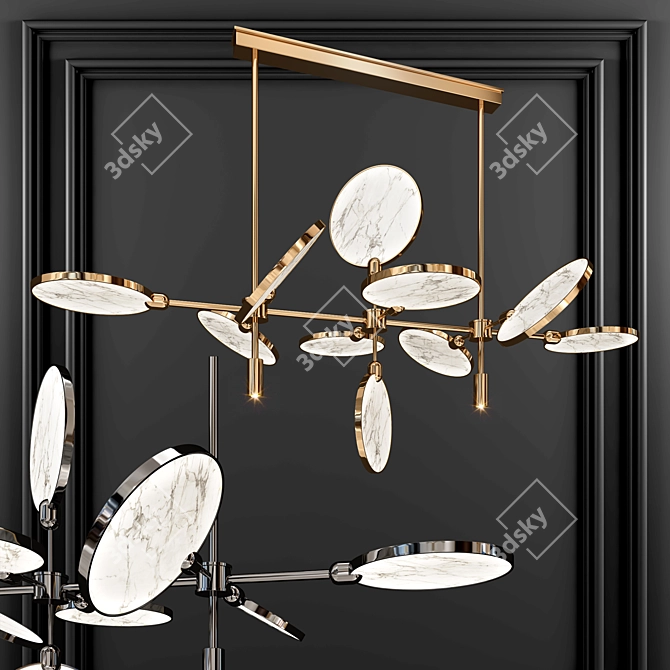 Contemporary Metal Chandelier 3D model image 1