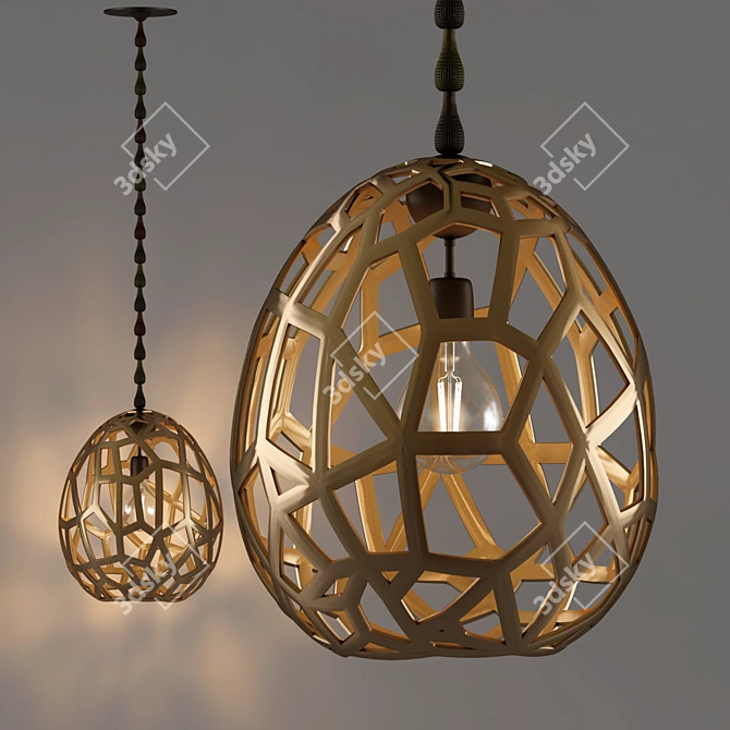 Elegant Lattice Pendant Lamp 3D model image 1