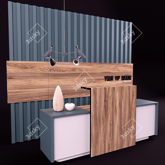 Modern Reception Desk G19 3D model image 1