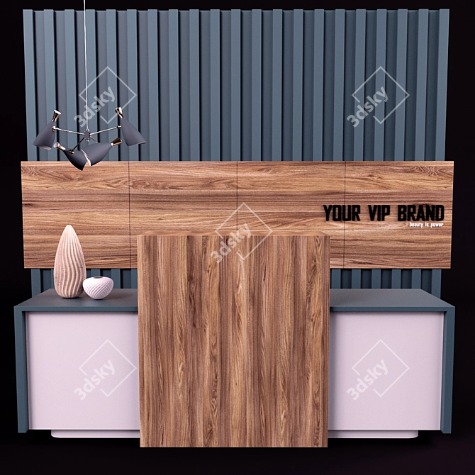 Modern Reception Desk G19 3D model image 2