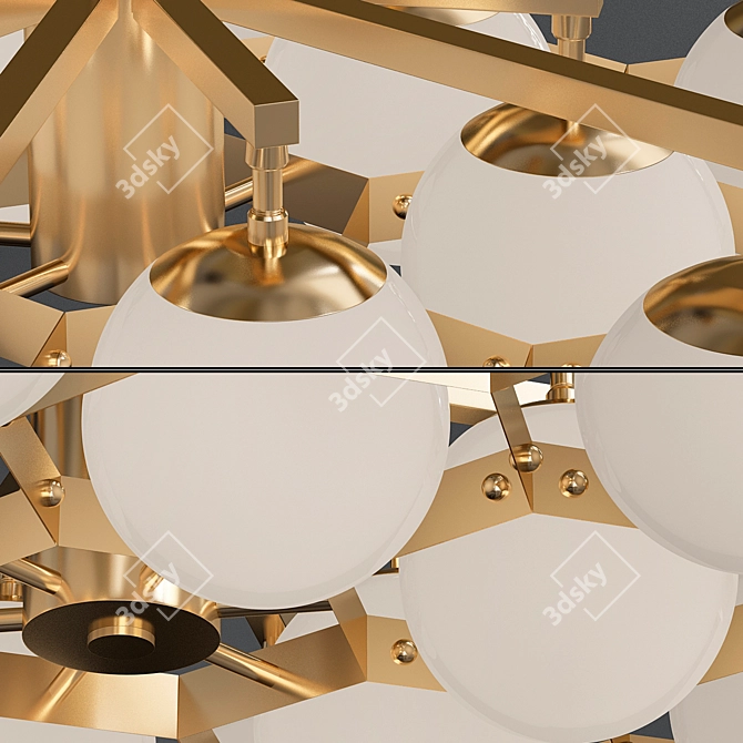 Anke Brass Glass Globe Chandelier 3D model image 2