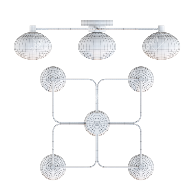 Scandinavian Glass Chandelier 3D model image 3