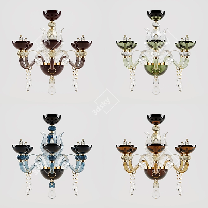 Elegant 6-Branch Classic Chandelier 3D model image 1