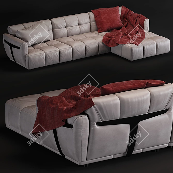 Natuzzi Herman Sofa: Modular & Stylish 3D model image 1