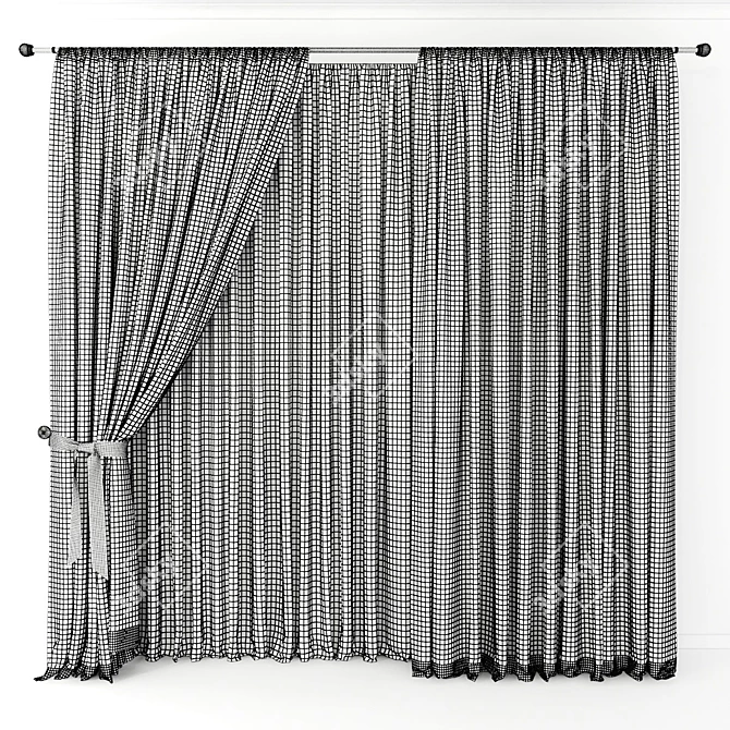 Elegant Window Drapes 3D model image 2