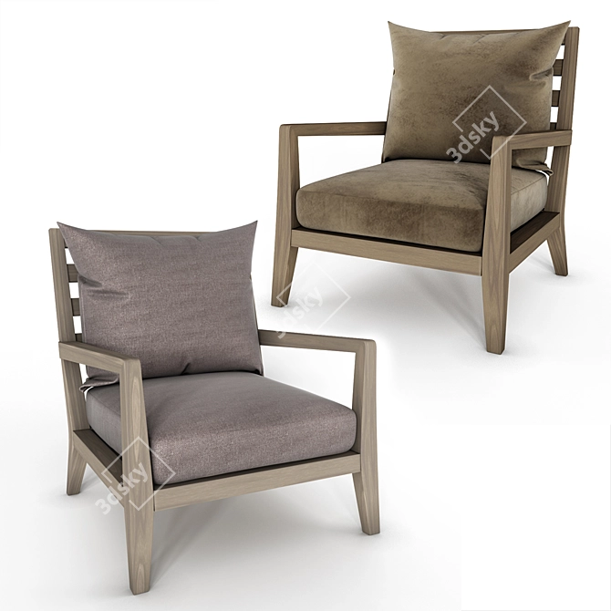 Luxury Amelie Armchair by Giulio Marelli 3D model image 2