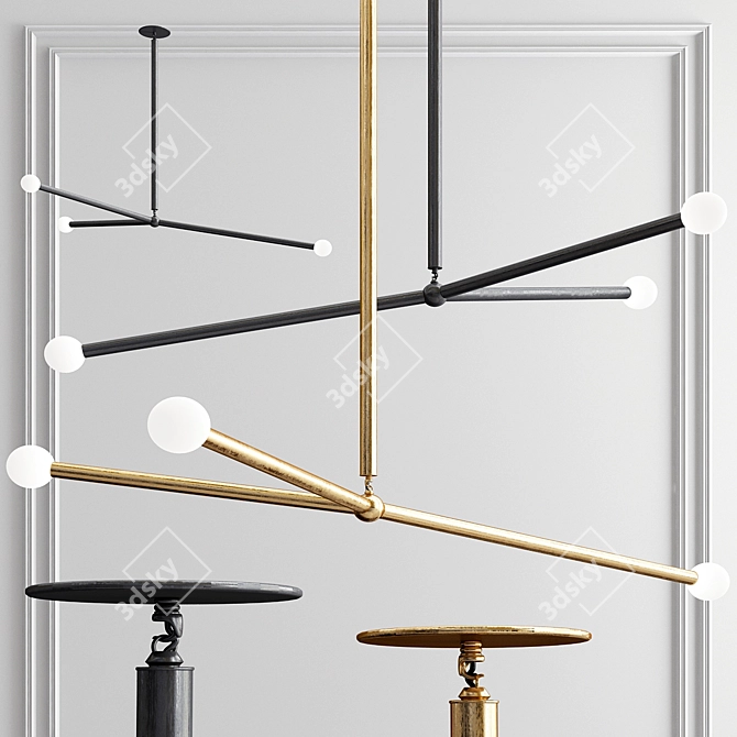 Elegant Arrow Chandelier 3D model image 1