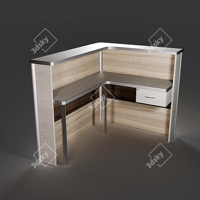 Modern Reception Desk: Sleek and Functional 3D model image 1