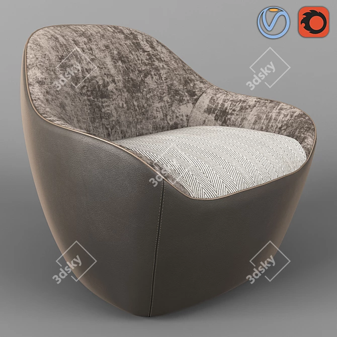 Bernhardt Becca Armchair: Stylish and Comfortable Seating 3D model image 1