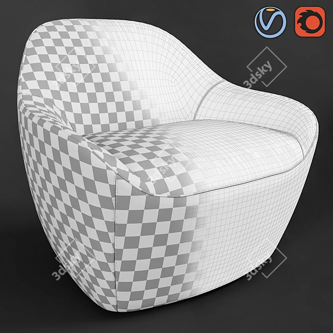 Bernhardt Becca Armchair: Stylish and Comfortable Seating 3D model image 3