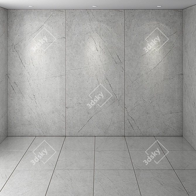 Elegant Marble Stone Slab 3D model image 1