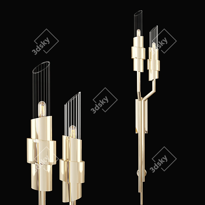 Gold Metal Tycho Torch Wall Light 3D model image 1