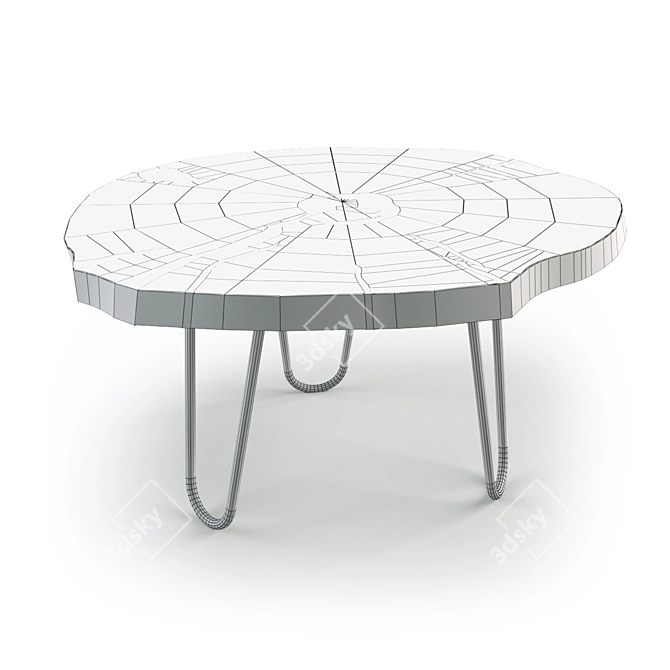 Rustic Wood Cafe Table 3D model image 2