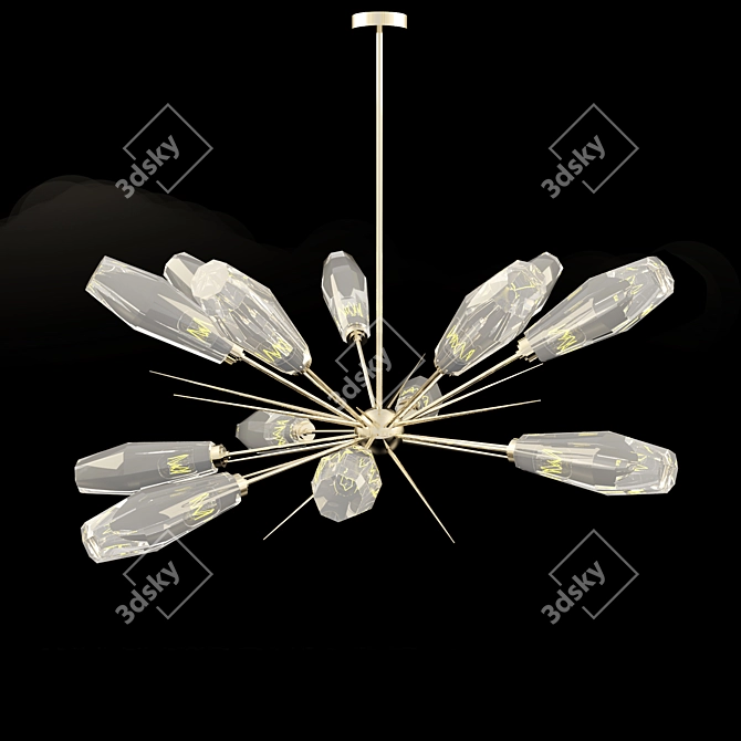 Aalto Starburst Chandelier - Elegant Crystal Glass Lighting 3D model image 1