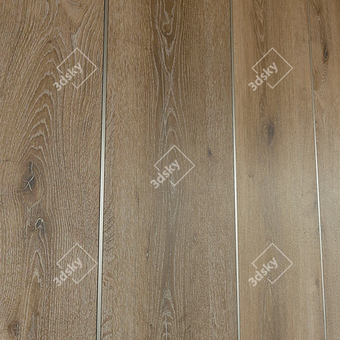 Wooden 3D Wall Panel with Metal Moldings 3D model image 3