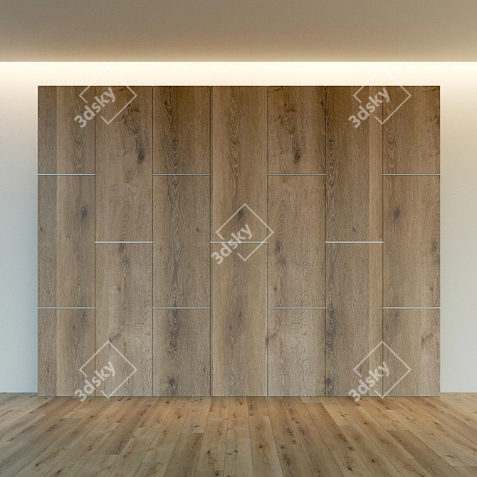 Wooden 3D Wall Panel - Modern Decor 3D model image 3