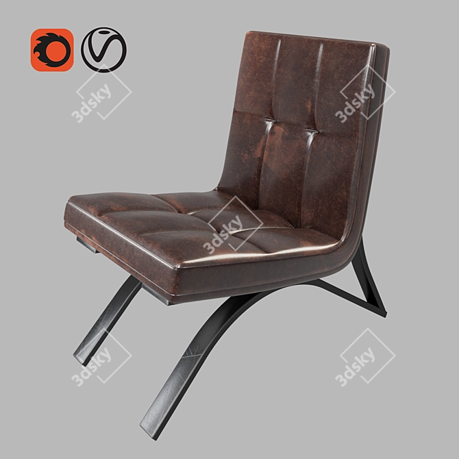 Luxury Polygonal Chair Sofa 3D model image 1