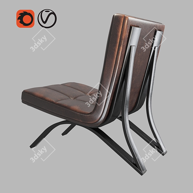 Luxury Polygonal Chair Sofa 3D model image 2
