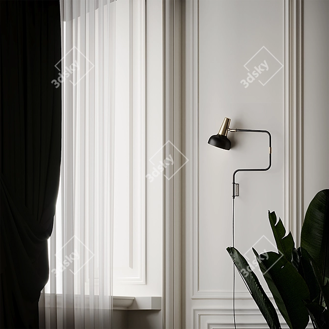 Title: Elegant Ray Wall Sconce 3D model image 3