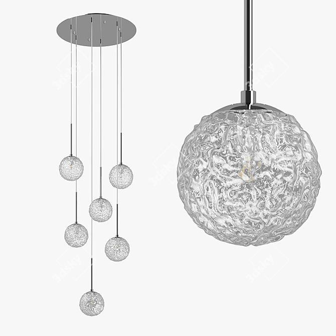 Stylish 6-Light Bari Chandelier 3D model image 1