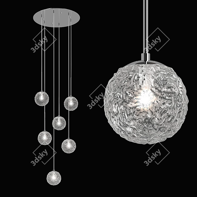 Stylish 6-Light Bari Chandelier 3D model image 2