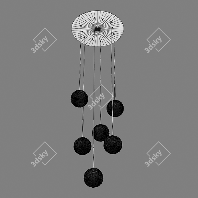 Stylish 6-Light Bari Chandelier 3D model image 3