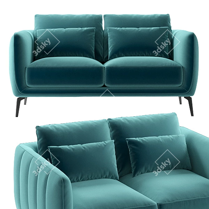 Amsterdam Double Sofa: Stylish And Comfy 3D model image 1