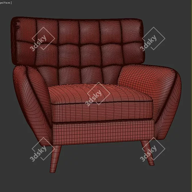 Elegant Casen Armchair: Perfect Comfort 3D model image 3