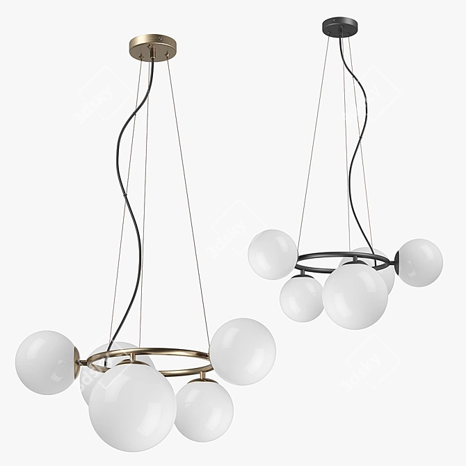 Modern 5-Light Globo Pendant 3D model image 1