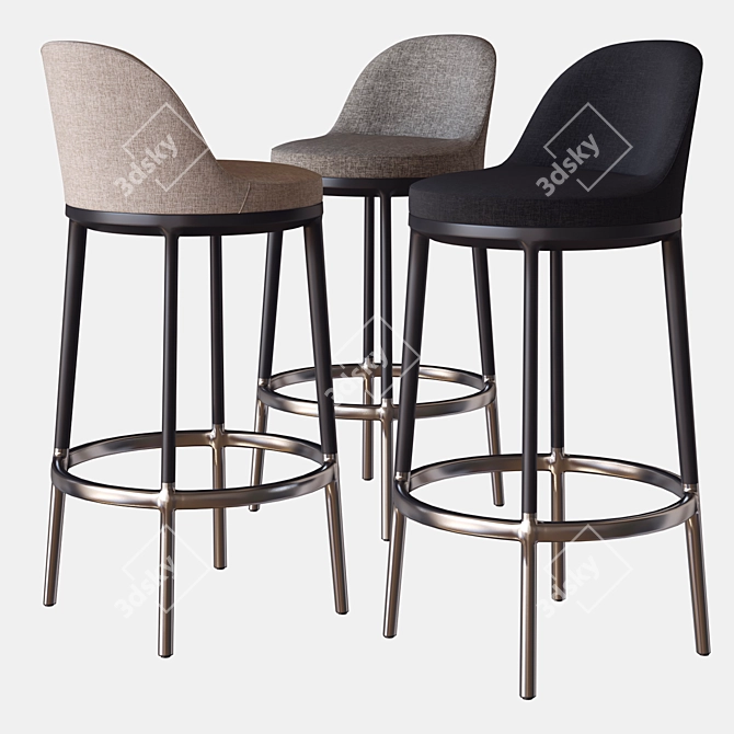 Elegant Caratos Maxalto Stool 3D model image 1