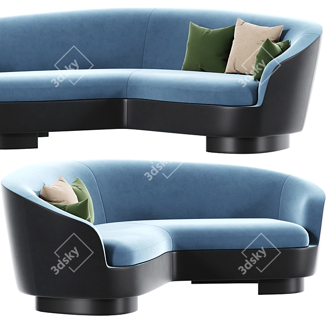 Sleek and Stylish Jacques Curve Sofa 3D model image 1