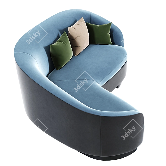 Sleek and Stylish Jacques Curve Sofa 3D model image 2