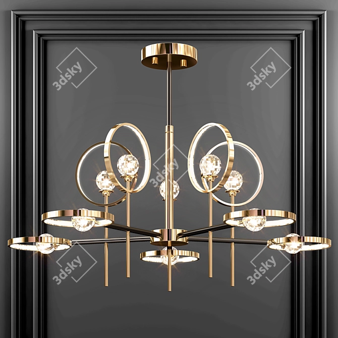 Contemporary Metal Chandelier 3D model image 1