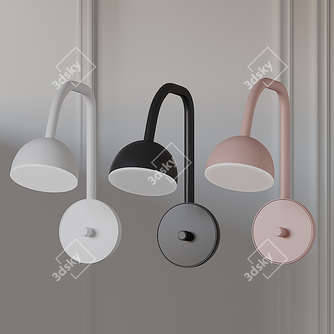 Blush Wall Sconce: A Touch of Elegance 3D model image 1