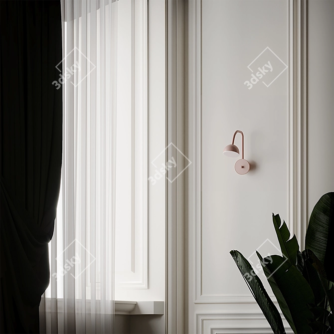 Blush Wall Sconce: A Touch of Elegance 3D model image 4