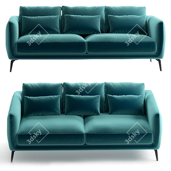 Amsterdam Triple Sofa - Stylish and Comfortable 3D model image 1