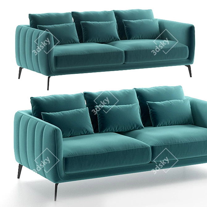 Amsterdam Triple Sofa - Stylish and Comfortable 3D model image 2