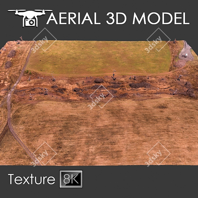 Aerial Landscape Scan: Detailed 3D Terrain Model 3D model image 1