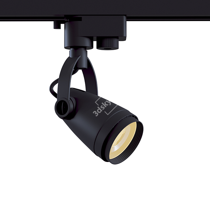 Sleek Black Track Lamp with GU10 Socket 3D model image 1