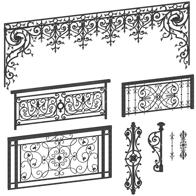 Elegant Iron Castings 3D model image 2