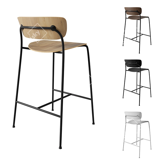 Modern Pavilion AV7 Stool: Versatile Design 3D model image 2