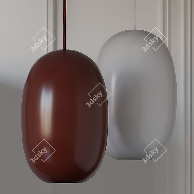 Elongated Pebble Pendant in 4 Striking Variants 3D model image 2