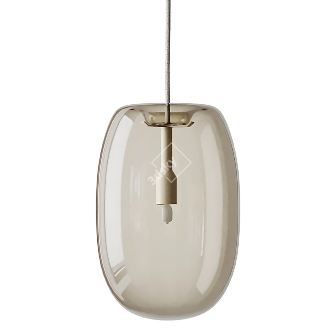 Elongated Pebble Pendant in 4 Striking Variants 3D model image 5