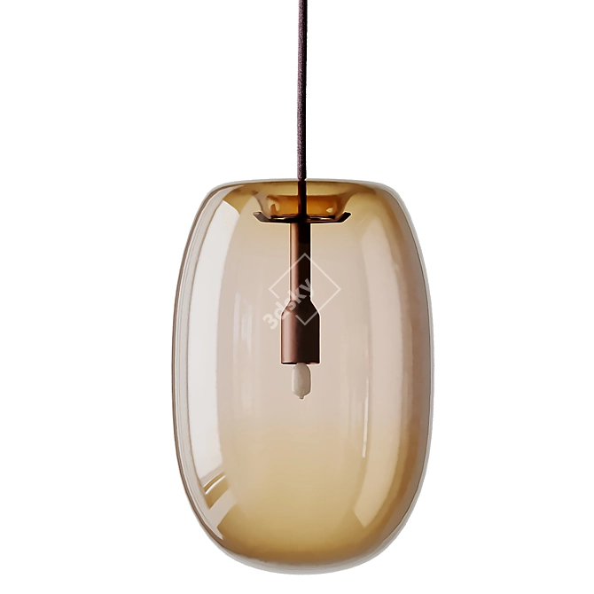 Elongated Pebble Pendant in 4 Striking Variants 3D model image 6