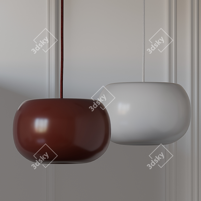 Elegant Pebble Pendant Light 3D model image 2