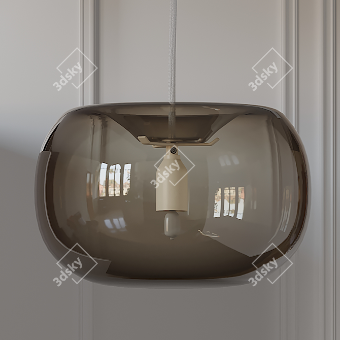 Elegant Pebble Pendant Light 3D model image 3