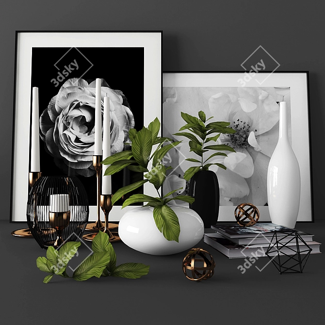 Elegant Decor Set  Unique Accessories for Stylish Spaces 3D model image 1