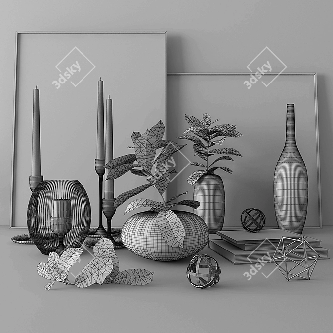 Elegant Decor Set  Unique Accessories for Stylish Spaces 3D model image 2