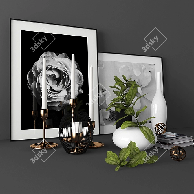 Elegant Decor Set  Unique Accessories for Stylish Spaces 3D model image 3